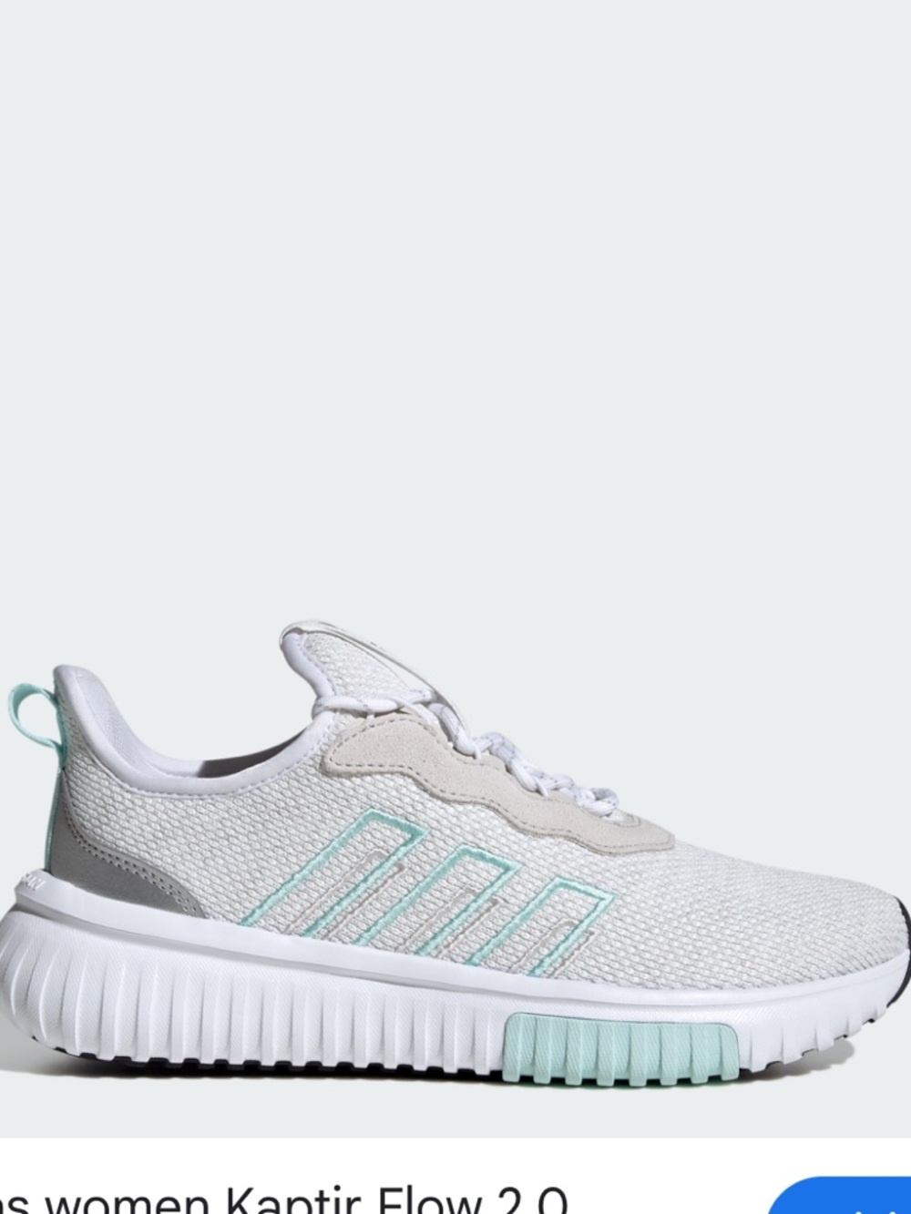 adidas Kaptir Flow 2.0 Women's Sneakers - Light Gray with Mint Womens 10 new